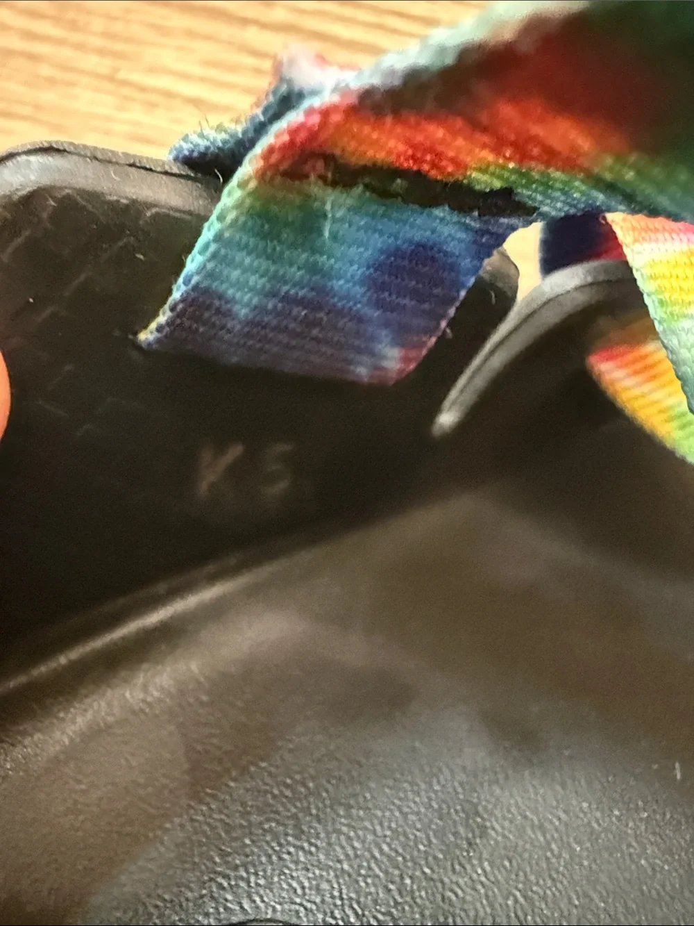 Chaco Chillos Slides Kids Rainbow Tie-Dye Classic Sandal - Black Footbed Size 5
